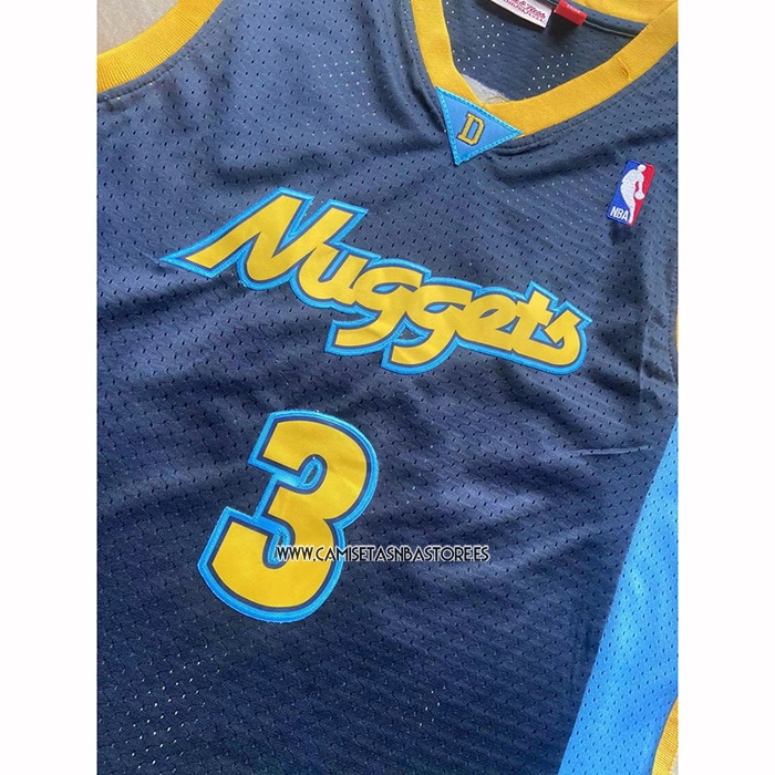 Allen Iverson NO 3 Camiseta Denver Nuggets Mitchell & Ness 2006-07 Azul2